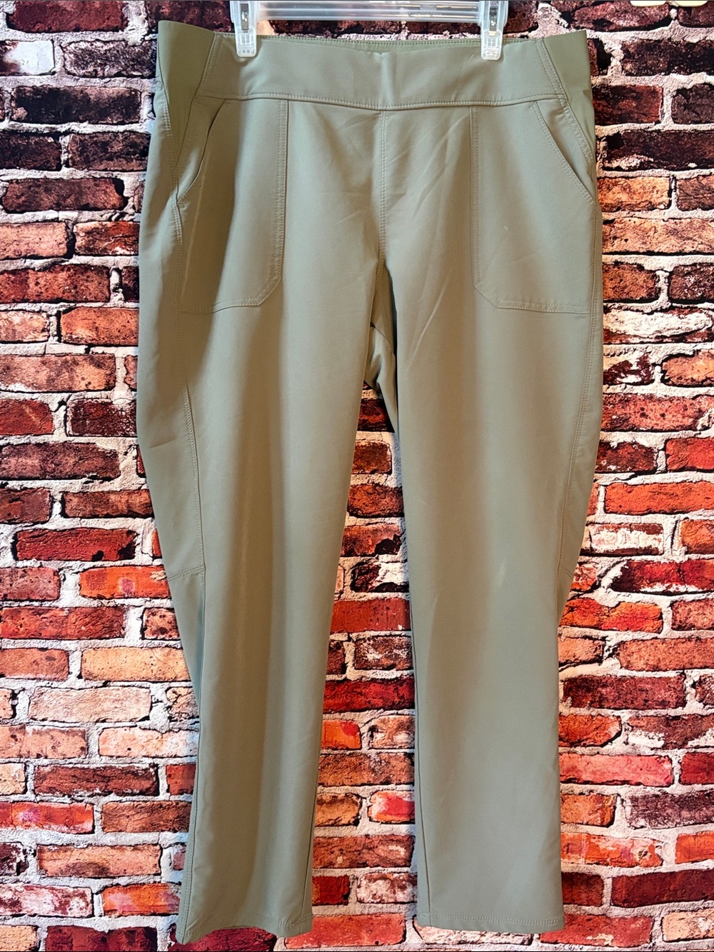 Weatherproof Vtg Womens Slim Pants Sage Green Elastic Waist Stretch Pockets XL